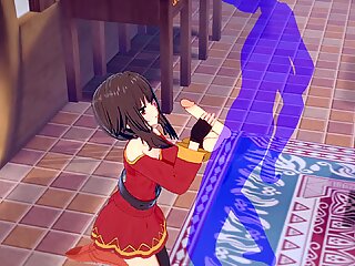 KonoSuba Hentai - Megumin Handjob with cumshot in her face - Japanese Asian Manga anime game porn
