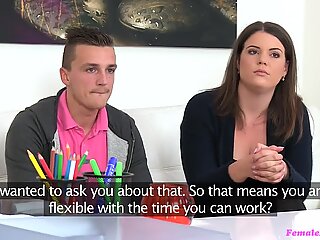 Amateur couple does a casting for modeling and fucks in front of an agent